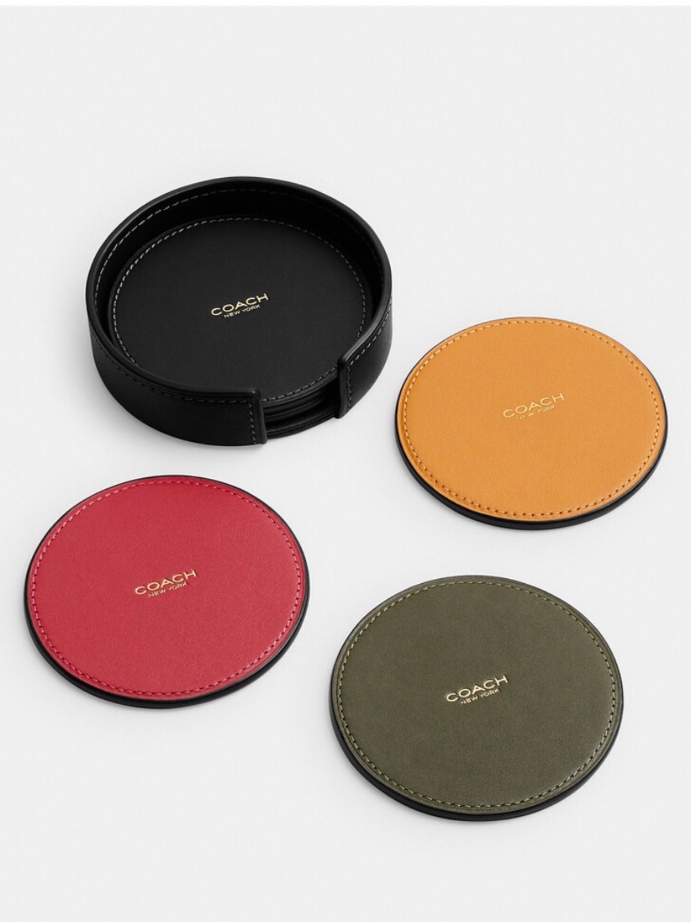 Coach Leather 5pc Coaster Set- NIB/NWT (Authentic) 🏷️